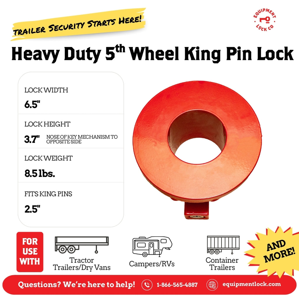 Heavy Duty 5th Wheel King Pin Lock – The Equipment Lock Company